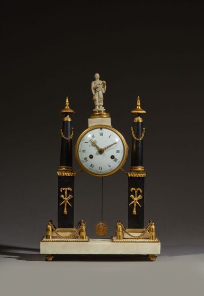 White marble, black marble and gilt bronze...