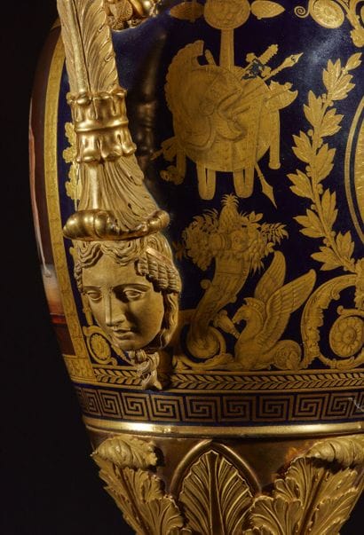 PARIS 
Large ovoid porcelain vase resting...