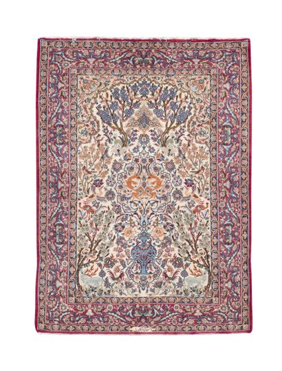 Ispahan carpet (cotton warp and weft, wool...