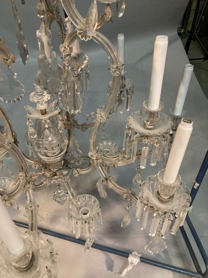 Cage chandelier with twelve arms of light...
