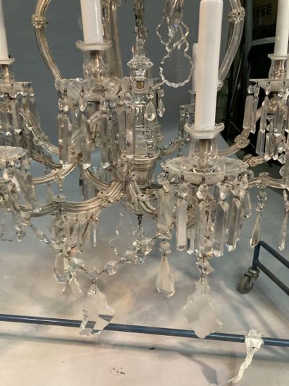 Cage chandelier with twelve arms of light...