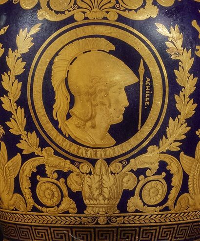 PARIS 
Large ovoid porcelain vase resting...