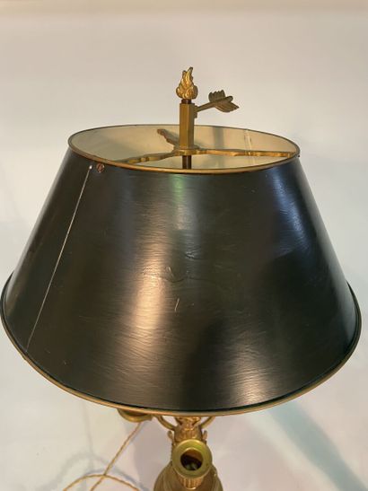 Pair of gilt bronze bouillotte lamps with...