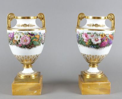 SÈVRES 
Pair of Clodion vases 3rd size of...