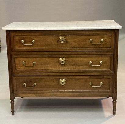 Walnut chest of drawers opening to three...