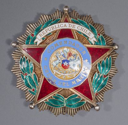 CHILE 
ORDER OF MERIT 
Commander's plate....