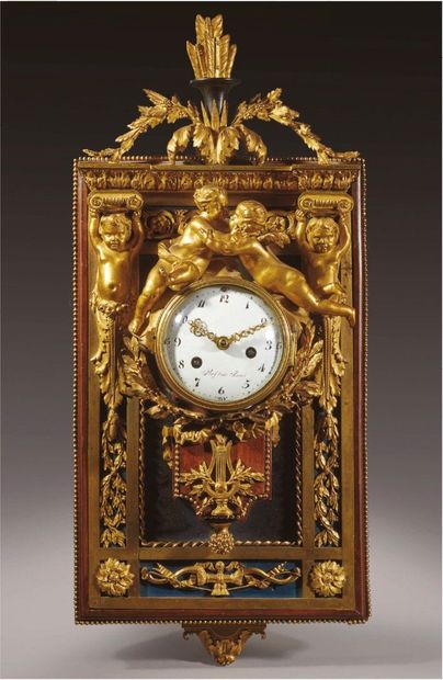 Cartel in gilt bronze, painted sheet metal...