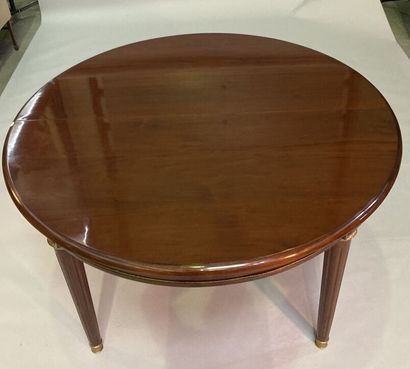 Mahogany dining room table of circular form,...