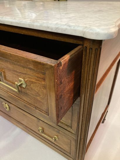 Walnut chest of drawers opening to three...