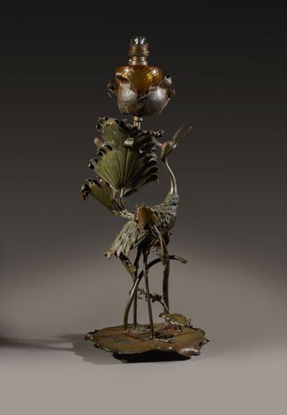 WORK IN THE ART NOUVEAU STYLE 
Heron lamp...