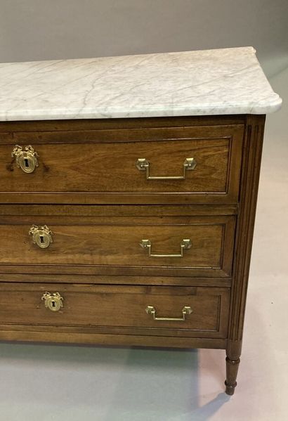 Walnut chest of drawers opening to three...