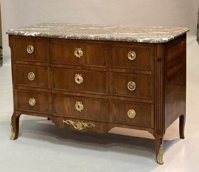Chest of drawers in fruitwood, ebony and...