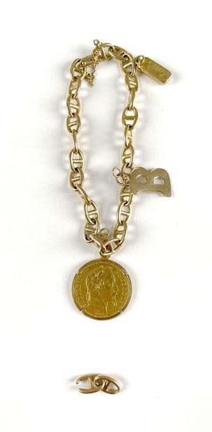 Bracelet articulé en or jaune 750 millièmes,...