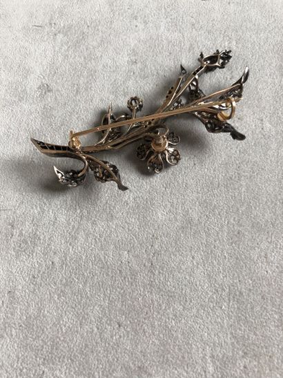 Partie de broche trembleuse en argent 925...