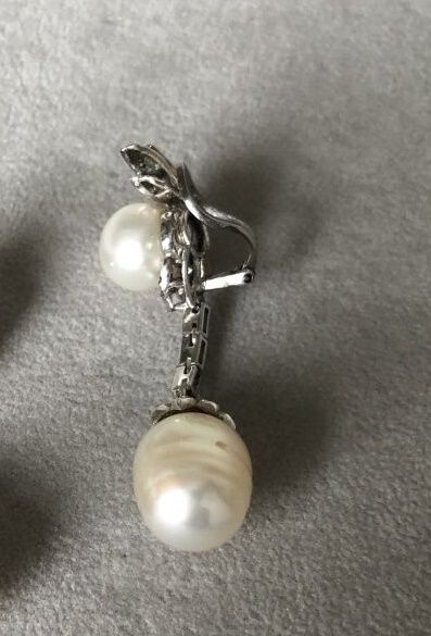 Paire de pendants d'oreilles en argent 800...