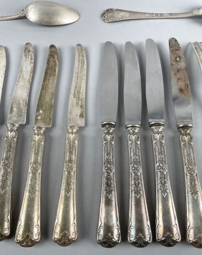 Lot de couverts en argent 950 millièmes,...