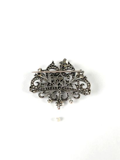 Broche en argent 925 millièmes et or 750...