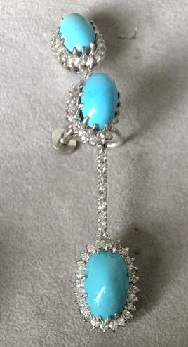 Paire de pendants d'oreilles en argent 800...