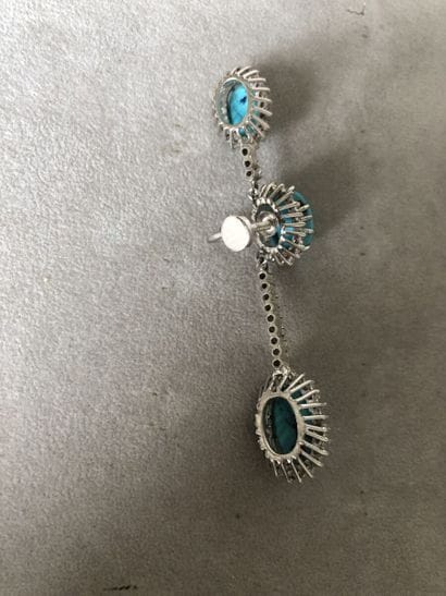 Paire de pendants d'oreilles en argent 800...