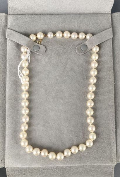 Collier de quarante-quatre perles de culture...