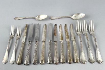 Lot de couverts en argent 950 millièmes,...
