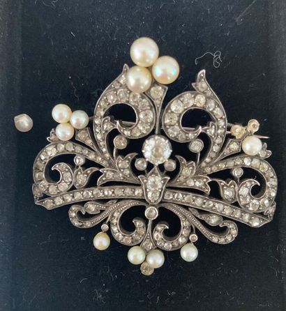 Broche en argent 925 millièmes et or 750...