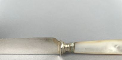 Douze couteaux à fromage, les manches en...
