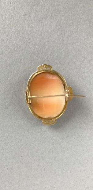 Broche en or jaune 750 millièmes ornée, au...