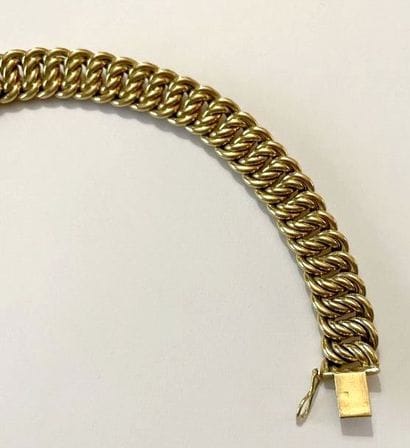 Bracelet articulé en or jaune 750 millièmes,...