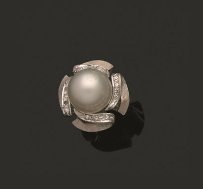 Bague en argent 800 millièmes ornée d'une...