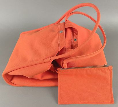 HERMÈS Paris
Sac en coton orange, double...