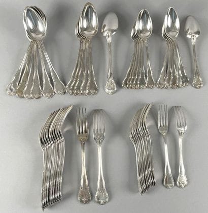 Partie de ménagère en argent 950 millièmes,...