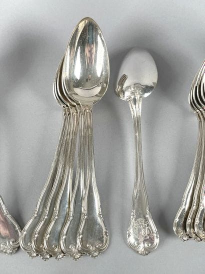Partie de ménagère en argent 950 millièmes,...