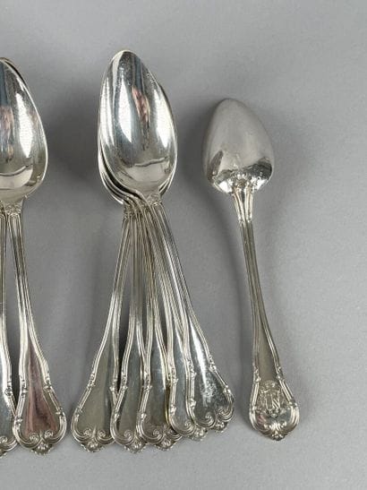 Partie de ménagère en argent 950 millièmes,...