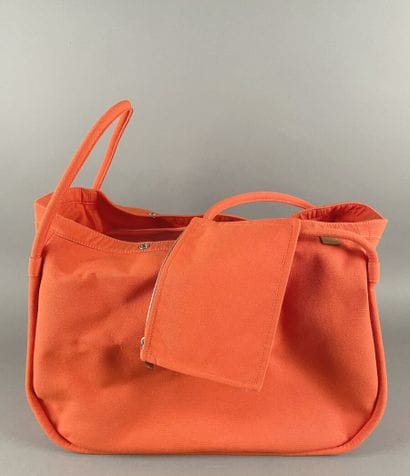 HERMÈS Paris
Sac en coton orange, double...