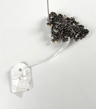 Broche en argent 925 millièmes et or 750...