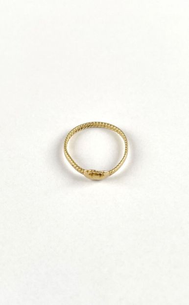 Bague de foi en or jaune 750 millièmes gravé...
