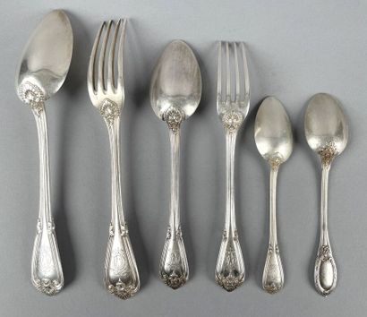 Partie de ménagère en argent 950 millièmes,...