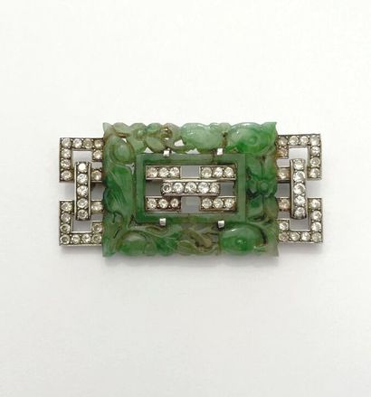 Broche en or gris 750 millièmes et platine...