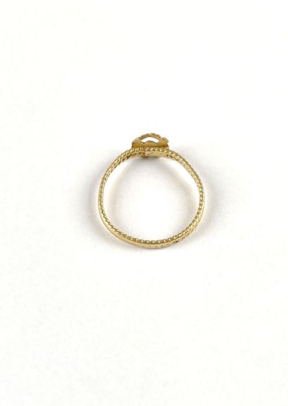 Bague de foi en or jaune 750 millièmes gravé...