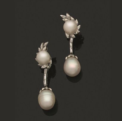Paire de pendants d'oreilles en argent 800...