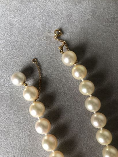Collier de quarante-quatre perles de culture...