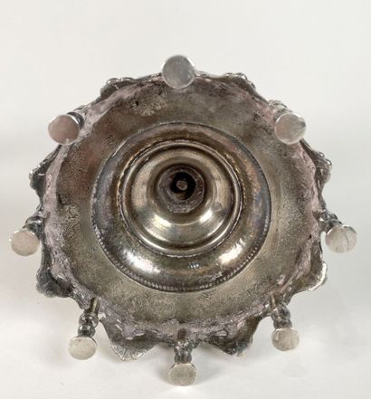 Paire de pots couverts en argent 800 millièmes...