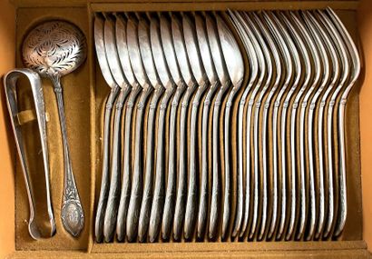 Ménagère en argent 950 millièmes à décor...