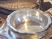 Paire de jattes rondes en argent uni 800...