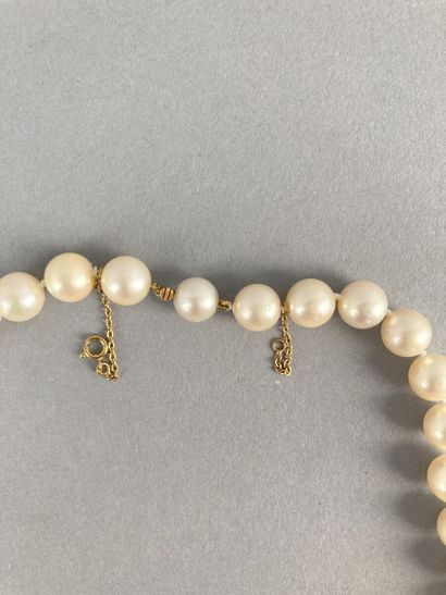 Collier de quarante-quatre perles de culture...