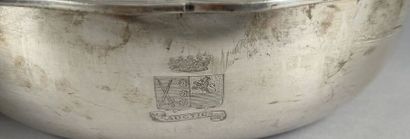 Paire de jattes rondes en argent uni 800...