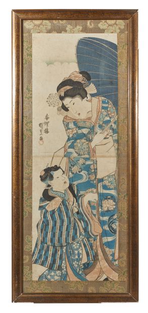 Ensemble de quatre double oban tate-e :
Utagawa...