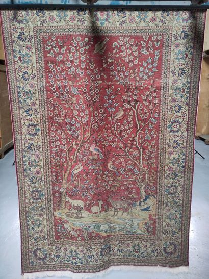 Tapis Teheran (chaîne et trame en coton,...