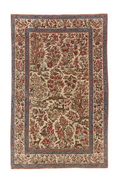 Tapis Ghoum laine et soie (chaîne et trame...